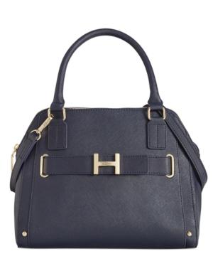 Tommy Hilfiger Th-belted Textured Leather Satchel