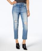M1858 Claudia High Rise Straight Crop Jeans With Knee Rips, Created For Macy's