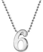 Alex Woo Number 6 Pendant Necklace In Sterling Silver