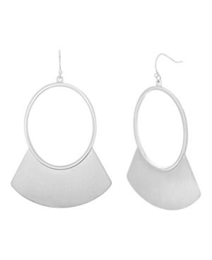 Catherine Malandrino Women's Polished Silver-tone Crescent Hoop Earrings