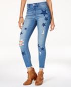 Tinseltown Juniors' Ripped Star-patch Skinny Jeans