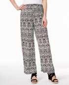 Jm Collection Petite Printed Pull-on Pants, Only At Macy's