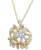 D'oro By Effy Diamond Flower Pendant (1/3 Ct. T.w.) In Two-tone 14k Gold