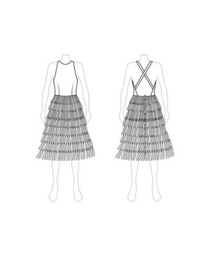 Customize: Switch To Petti Length - Fame And Partners Petti-length Printed Georgette Cross-back Dress