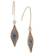 Lonna & Lilly Gold-tone Clear & Colored Pave Evil Eye Drop Earrings
