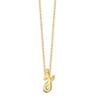 Unwritten Initial 18 Pendant Necklace In Gold-tone Sterling Silver