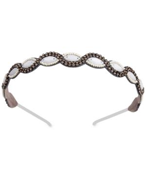 Deepa Gunmetal-tone Crystal & Imitation Pearl Headband