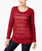 Style & Co. Burnout Floral-print Top, Only At Macy's