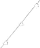 Giani Bernini Sterling Silver Bracelet, Open Heart Station Chain