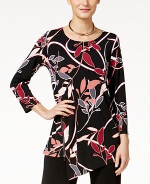 Alfani Asymmetrical Zip-detail Top, Created For Macy's