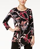 Alfani Asymmetrical Zip-detail Top, Created For Macy's