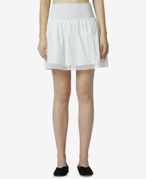 Avec Les Filles Cotton Tiered Mini Skirt
