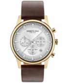 Kenneth Cole New York Men's Brown Leather Strap Watch 42mm Kc15106003