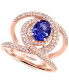 Final Call By Effy Tanzanite (1-1/8 Ct. T.w.) & Diamond (5/8 Ct. T.w.) Statement Ring In 14k Rose Gold