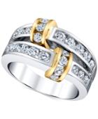 Diamond Channel-set Statement Ring (1-1/4 Ct. T.w.) In 14k Gold & White Gold