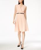 Calvin Klein Belted Fit & Flare Dress