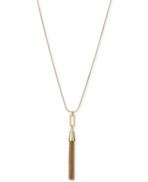 Kenneth Cole New York Gold-tone Tassel Long Length Pendant Necklace
