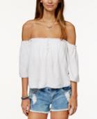 O'neill Juniors' Justina Crochet-trim Off-the-shoulder Top