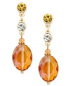 Inc International Concepts Gold-tone Crystal And Bead Drop Earrings, Only At Macy's