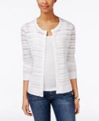 Charter Club Textured-striped Cardigan, Only At Macy's