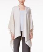 Eileen Fisher Fringe Open-front Poncho