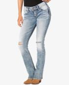 Silver Jeans Elyse Ripped Light Blue Wash Straight-leg Jeans