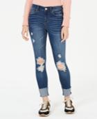 Indigo Rein Juniors' Big-cuff Skinny Jeans