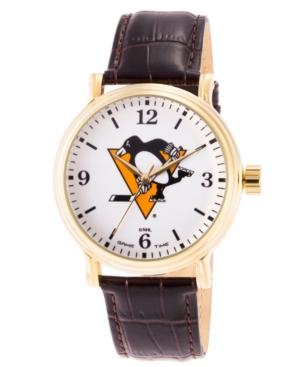 Gametime Nhl Pittsburgh Penguins Men's Shiny Gold Vintage Alloy Watch