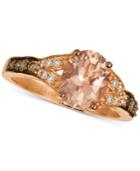 Le Vian Chocolatier Peach Morganite (1-1/3 Ct. T.w.) & Diamond (1/3 Ct. T.w.) Ring In 14k Rose Gold