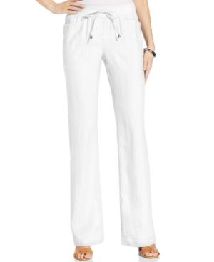 Style & Co. Wide-leg Linen Drawstring Pants