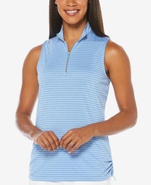 Pga Tour Driflux Half-zip Striped Mock-neck Top
