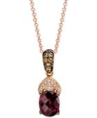 Le Vian Rhodolite Garnet And Diamond (1-5/8 Ct. T.w.) Pendant Necklace In 14k Rose Gold