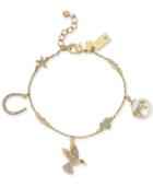 Kate Spade New York Gold-tone Crystal & Imitation Pearl Charm Bracelet