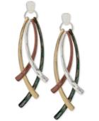 Robert Lee Morris Soho Two-tone Patina Curved Bar Drop Earrings