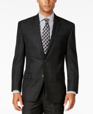 Sean John Men's Black Windowpane Classic-fit Jacket