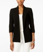 Nine West Textured Crepe Notched-lapel Open-front Jacket