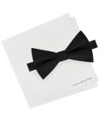 Tommy Hilfiger Men's Solid Pre-tied Silk Bow Tie & Solid Silk Pocket Square Set