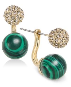 Charter Club Gold-tone Green Stone And Crystal Earring Jackets, Only At Macy's