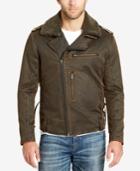 William Rast Men's Faux Fur Lining And Fleece-collar Jacket