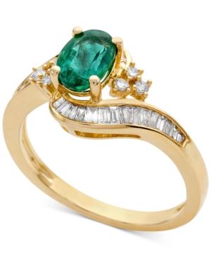 Emerald (7/8 Ct. T.w.) & Diamond (3/8 Ct. T.w.) Ring (also In Sapphire & Tanzanite)