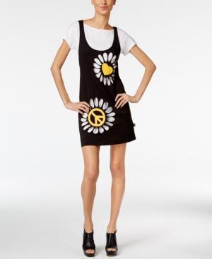 Love Moschino Layered-look Graphic Tunic Dress