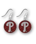Aminco Philadelphia Phillies Glitter Dangle Earrings