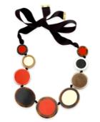 Kate Spade New York Gold-tone Colored Circles Black Ribbon Statement Necklace