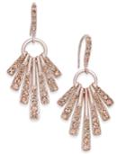 Inc International Concepts Rose Gold-tone Pink Pave Shaky Sticks Chandelier Earrings, Created For Macy's