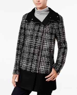 Bar Iii Asymmetrical Plaid Walker Coat, Only At Macy's