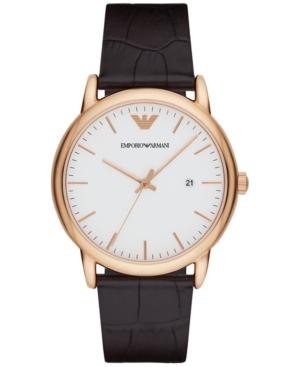 Emporio Armani Men's Luigi Dark Brown Leather Strap Watch 43mm Ar2502