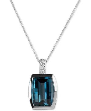 Blue Topaz (4-1/2 Ct. T.w.) & Diamond Accent Pendant Necklace In 14k White Gold
