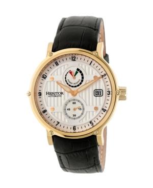 Heritor Automatic Leopold Gold & Silver Leather Watches 45mm