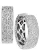 Diamond Huggie Hoop Earrings (1/4 Ct. T.w.) In Sterling Silver
