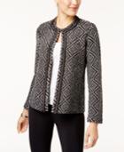 Jm Collection Jacquard Flyaway Cardigan, Created For Macy's